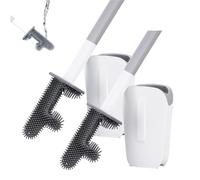 No Dead Corner Cactus Toilet Brush, Cactus Brush Cleaner Set, Flexible Silicone Bristles, Long Non Slip Handle Stable Base for Bathroom Deep Cleanings (2PCS)