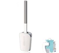 No Dead Corner Cactus Toilet Brush with Long Handle, Punch-Free Wall Hanging Silicone Toilet Brush for Bathroom with Holder，Wall Hung Toilet Brush with Quick Dry Holder (C)