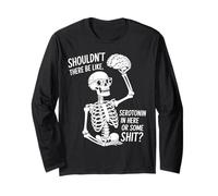 ¿No debería Haber serotonina Divertido Esqueleto Cerebro Manga Larga