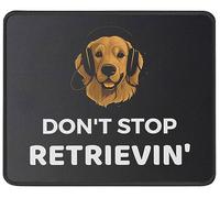 No Dejes De Recuperar Al Gracioso Perro Golden Retriever Alfombrilla De Escritorio Bordes Cosidos Alfombrilla De Ratón Lavable Mousepad para Ordenador Pc Hogar 25X30Cm