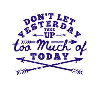 No dejes que el ayer ocupe demasiado del hoy, motivación, tipografía, cita, diseño. Calcomanías de pared de papel adhesivo 41x48.8cm Personalización personalizada Azul oscuro