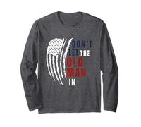 No Dejes Que el Viejo lleve una Bandera Estadounidense Vintage Manga Larga