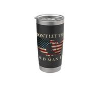 No dejes que el viejo lleve una bandera estadounidense vintage Vaso térmico de acero inoxidable de doble pared