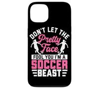No dejes que la cara bonita te engañe soy una bestia de fútbol Carcasa para iPhone 13