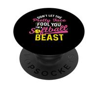 No Dejes Que la Cara Bonita te engañe Soy una Bestia de softbol PopSockets PopGrip Adhesivo