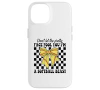 No Dejes Que la Cara Bonita te engañe Soy una Chica Bestia de softbol Carcasa para iPhone 14