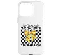 No Dejes Que la Cara Bonita te engañe Soy una Chica Bestia de softbol Carcasa para iPhone 15 Pro MAX