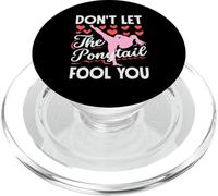 No Dejes Que la Cola de Caballo te engañe Artes Marciales de Karate Girl PopSockets PopGrip para MagSafe