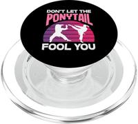No Dejes Que la Cola de Caballo te engañe Karate Girl Kick Martial Art PopSockets PopGrip para MagSafe