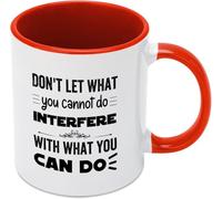 No dejes que lo que no puedes hacer interfiera con lo que puedes hacer. Tazas de café novedosas, taza de café de cerámica con impresión de doble cara para mamá, papá, amigo, esposa, esposo, regalo de
