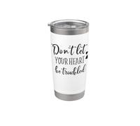 No dejes que tu corazón sea problemático versículo bíblico cristiano cita Vaso térmico de acero inoxidable de doble pared