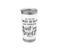 No dejes que tus corazones sean problemáticos, confianza en Dios cita bíblica Vaso térmico de acero inoxidable de doble pared