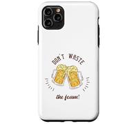 ¡No desperdicies la espuma! Regalo retro divertido para amantes de la cerveza Carcasa para iPhone 11 Pro Max