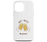 ¡No desperdicies la espuma! Regalo retro divertido para amantes de la cerveza Carcasa para iPhone 13 Pro Max
