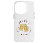 ¡No desperdicies la espuma! Regalo retro divertido para amantes de la cerveza Carcasa para iPhone 14 Pro