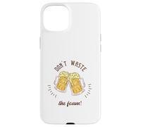 ¡No desperdicies la espuma! Regalo retro divertido para amantes de la cerveza Carcasa para iPhone 15 Plus