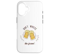 ¡No desperdicies la espuma! Regalo retro divertido para amantes de la cerveza Carcasa para iPhone 16