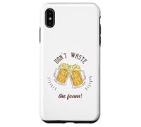¡No desperdicies la espuma! Regalo retro divertido para amantes de la cerveza Carcasa para iPhone XS Max