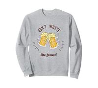 ¡No desperdicies la espuma! Regalo retro divertido para amantes de la cerveza Sudadera