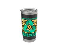 No desperdicies nuestro futuro Reciclaje Día de basura Reutilización Reciclaje Vaso térmico de acero inoxidable de doble pared