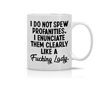 No Digo Palabrotas, Las Pronuncio Claramente Como Una Puta Dama. Taza De Café Duradero Taza Con Asa Tazas De Desayuno Para Oficina Té Hogar 330Ml