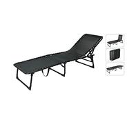 NO DISPONIBLE 90555 Tumbona Plegable METÁLICA Negra, Multicolor, Estándar