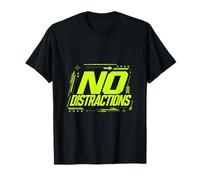 No Distractions Focus Discipline Motivación Gráfico Camiseta