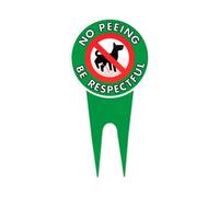 No Dog Pee Sign - Durable Yard Warning Display with Metal H-Stakes, Outdoor Waterproof Lawn Protector | Weather Resistant Garden Notice, Pet deterent Board Politely Reading “Please Be Respectful"