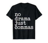 No Drama Just Commas Memes Gramática Puntuación - Camiseta