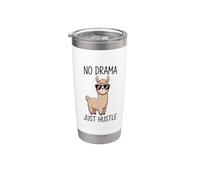 No Drama Just Hustle Llama Cita Vaso térmico de acero inoxidable de doble pared