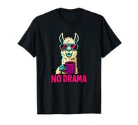 No Drama Llama Café Divertido Animal Humor Diseño Camiseta