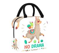 No Drama Llama con cactus, bolsa de almuerzo para mujer, bolsa térmica de apertura ancha, impermeable, a prueba de fugas, organizador de almuerzo térmico