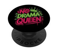 No Drama Queen Bold Street Art Tipografía Actitud Divertida PopSockets PopGrip Adhesivo