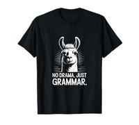 No Drama Solo Gramática Llama Humor Camiseta
