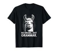No Drama Solo Gramática Llama Humor Camiseta