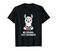 No Drama Solo Gramática Llama Humor Camiseta