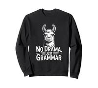 No Drama Solo Gramática Llama Humor Sudadera