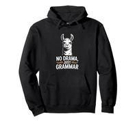 No Drama Solo Gramática Llama Humor Sudadera con Capucha
