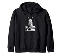 No Drama Solo Gramática Llama Humor Sudadera con Capucha