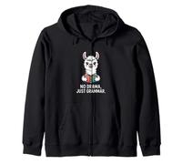 No Drama Solo Gramática Llama Humor Sudadera con Capucha