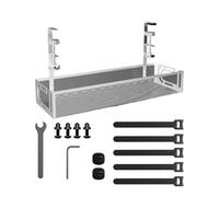 No Drill Wire Management Rack - Under Table Cable Holder, Durable Space Saving Tray Secures Power Strips Charging Lines With Tool Free Installation | Ideal para Desks, Studios, Clean