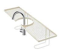 No Drilling Metal Kitchen Sink Organizer, No Drill Faucet Shelf, Faucet Storage Shelf, Drain Rack For Soap, Cups, Bathroom, Washbasin, Apartment, Hotel, Dorm