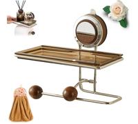 No Drilling Suction Stainless Steel Toilet Paper Holder with Shelf (D-1)