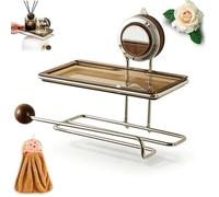 No Drilling Suction Stainless Steel Toilet Paper Holder with Shelf (E-1)