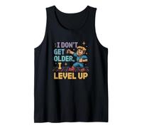 No envejezco, subo de Nivel a Retro Pixel Art Gamer Camiseta sin Mangas
