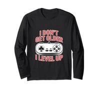 No envejezco, subo de nivel Birthday Gaming Retro Gamer Manga Larga