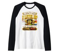 No envejezco, subo de Nivel, papá, Nivel máximo, Divertido Jugador de cumpleaños para papá Camiseta Manga Raglan