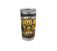 No envejezco, subo de nivel, papá, nivel máximo, divertido jugador de cumpleaños para papá Vaso térmico de acero inoxidable de doble pared