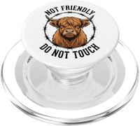 No es amigable No Tocar Highland Cow Alambre de púas PopSockets PopGrip para MagSafe