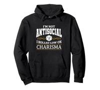 No es Antisocial Rolled Low Charisma. Divertido RPG Loves Dragons Sudadera con Capucha